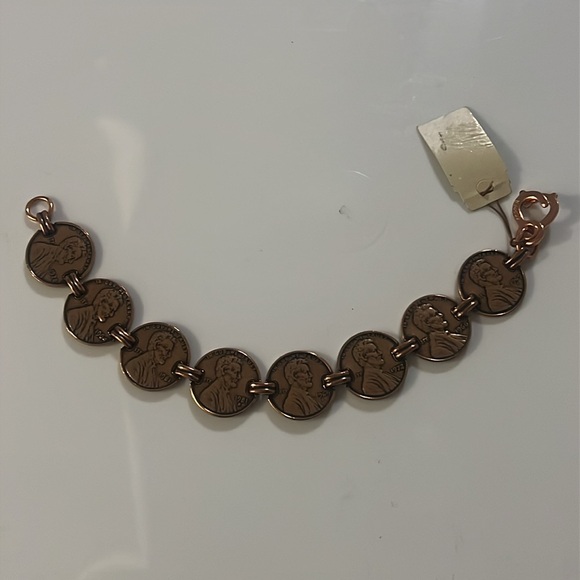 Vintage Copper Sunrise US Coin Penny Link Retro Bracelet - Picture 5 of 10